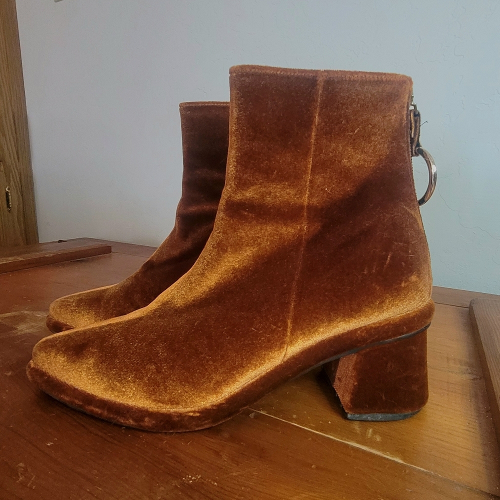 Reike Ren Burnt Orange Velvet Boots